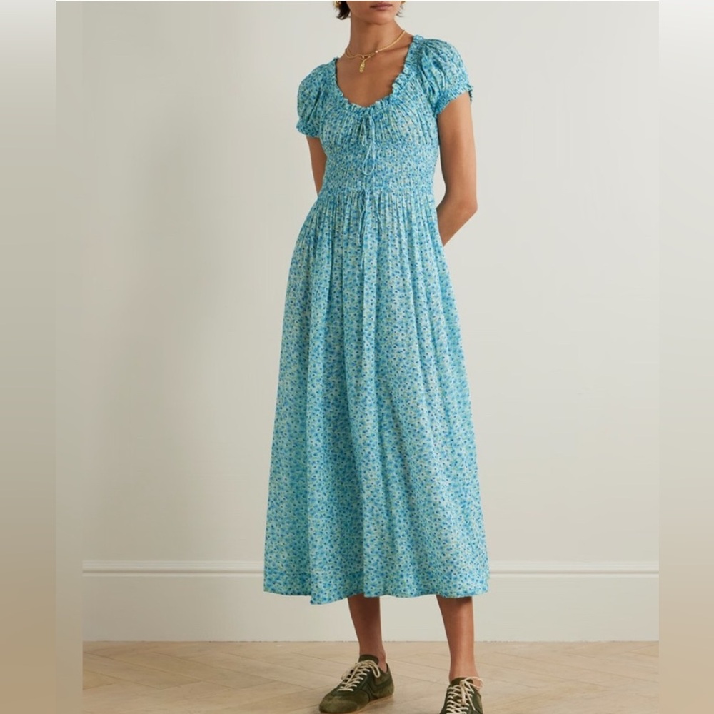 Doen Blue Floral Maxi Dress